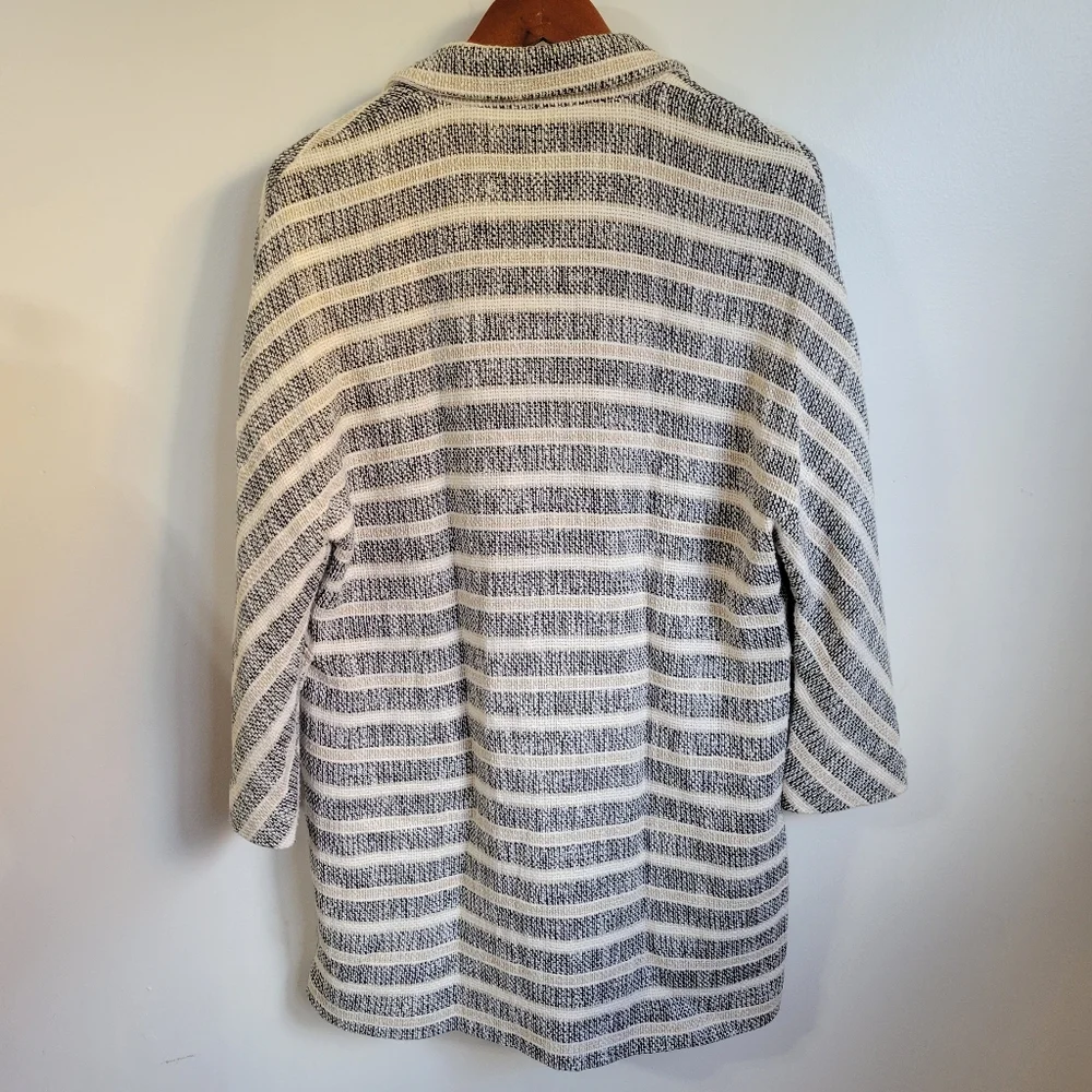 Zara Striped Coat Size Large - Picture 3 of 8
